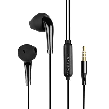 Zebronics Zeb-Calyx Wired in Ear Earphones with Mic (Black) Zebronics Zeb-Calyx Wired in Ear Earphones with Mic (Black)