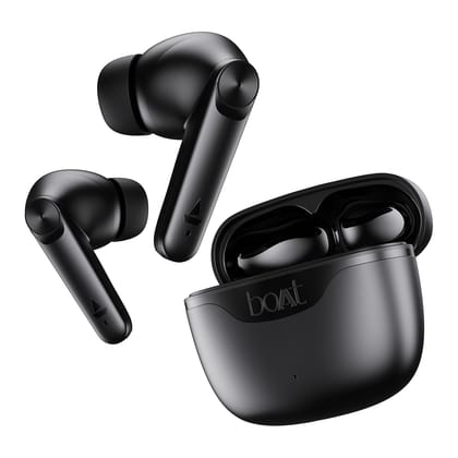 Boat Airdopes 207 TWS in Ear Earbuds with 50 Hrs Playtime, Quad Mics with Enx Tech, ASAP Charging, Iwp Tech, Beast Mode with 50 Ms Low Latency, Bluetooth V5.3, USB Type-C Port & Ipx5(Carbon Black)