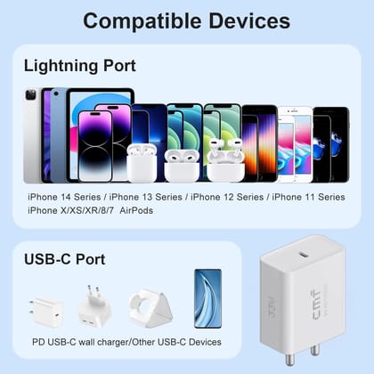 CMF by Nothing Power 33W Fast Charger (Model C383) | USB Type-C Wall Charging Adapter | PPS Support | White | Adapter Only (No Cable) CMF by Nothing Power 33W Fast Charger (Model C383) | USB Type-C Wall Charging Adapter | PPS Support | White | Adapter Only (No Cable)