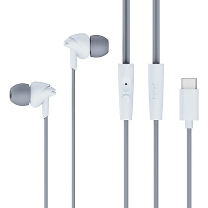 Boat Bassheads 300C Wired Earphones,Type-C Jack, 10mm Drivers, Signature Sound, in-Line Microphone, Integrated Controls, Voice Assistant & 120cm Cable (Cool Grey) Boat Bassheads 300C Wired Earphones,Type-C Jack, 10mm Drivers, Signature Sound, in-Line Microphone, Integrated Controls, Voice Assistant & 120cm Cable (Cool Grey)