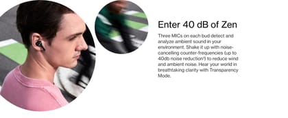 OnePlus Buds Z2 Bluetooth Truly Wireless in Ear Earbuds with mic, Active Noise Cancellation, 10 Minutes Flash Charge & Upto 38 Hours Battery [Matte Black]