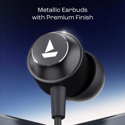 boAt BassHeads 162 V2 Wired Earphones with 10mm Drivers, Metallic Earbuds, Integrated Controls, In-Line Microphone, Ergonomic Fit, Braided Cable & 3.5mm Jack boAt BassHeads 162 V2 Wired Earphones with 10mm Drivers, Metallic Earbuds, Integrated Controls, In-Line Microphone, Ergonomic Fit, Braided Cable & 3.5mm Jack