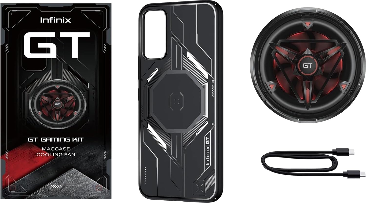 Infinix XG03+X6873 GT Pro Gaming Kit (Black, Red Color For Android)